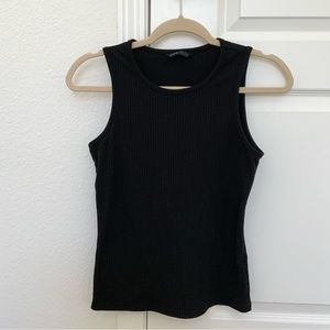 Ribbed High neck Tank top